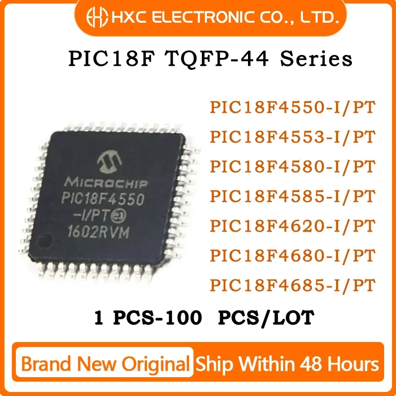 IC MCU Ĩ TQFP-44, PIC18F PIC18F4550-I/PT, PIC18F4550, PIC18F4553, PIC18F4580, PIC18F4585, PIC18F4620, PIC18F4680, PI